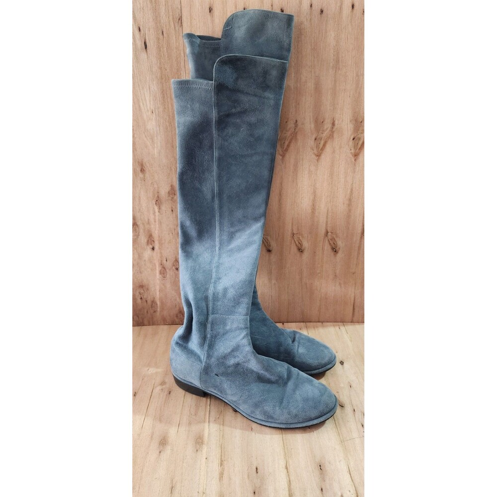 Stuart Weitzman Eloise 30 Asphalt Leather Suede Boot  US 7.5 Ret $765